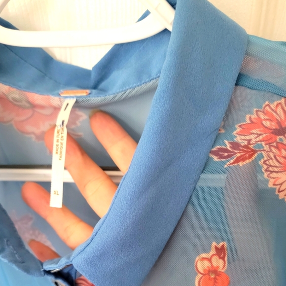 NEW Free People Florence Floral Mesh Pleated Mini Skirt & Crop Shirt 2-PC Set XL - Picture 2 of 6